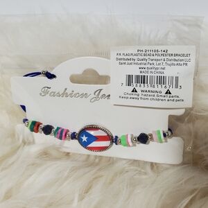 Puerto Rico Flag Adjustable Fashion Bracelet Royal Blue